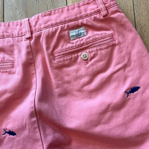 VINEYARD VINES Shep & Ian Club Shorts Pink w Blue Swordfish Pockets Sz 32 - Picture 8 of 10